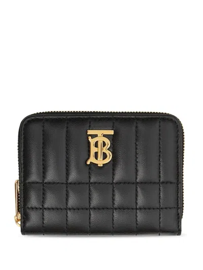 Burberry Lola Quilted Leather Wallet In Black
