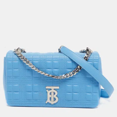 Pre-owned Burberry Lola Small Blue Quilted Leather Shoulder Bag