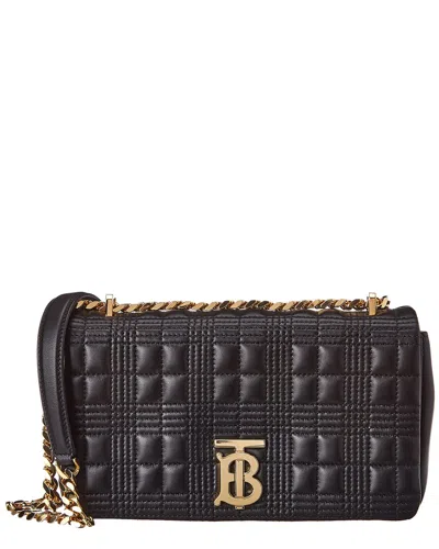 Burberry Lola Tb Small Quilted Leather Crossbody In Black
