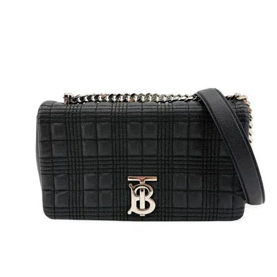 Pre-owned Burberry Lola Wallet On Chain Quilted Leather Black Calfskin Crossbody Bag Bag ()