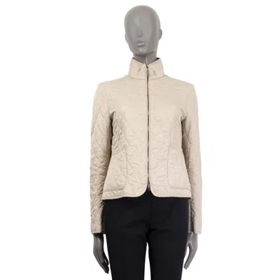 Pre-owned Burberry London Beige Polyester Quilte Zip Jacket S In Brown