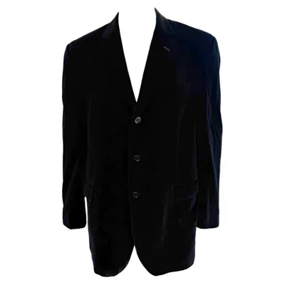 Pre-owned Burberry London Bond Street Black Velvet Men's Jacket, Size 46 Long