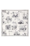 Burberry London Calling Silk Twill Square Scarf In Gray