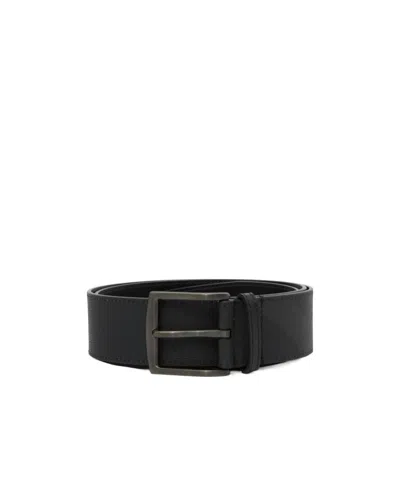 Burberry London Check Leather Belt In Black