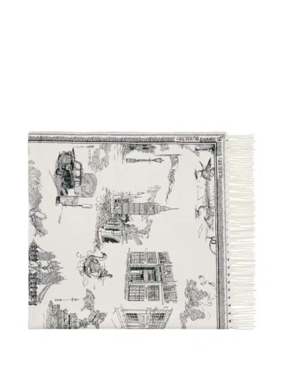 Burberry London Landmarks Cashmere Blanket In Black