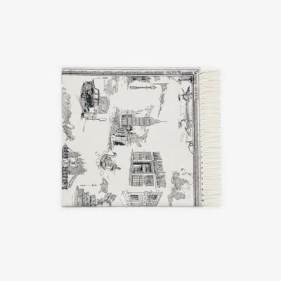Burberry London Landmarks Cashmere Wool Blanket In Gray