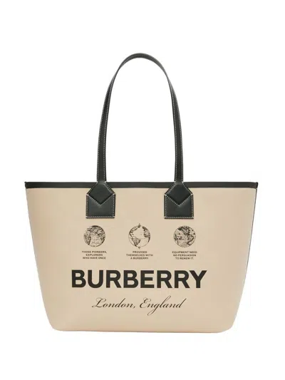 Burberry Medium London Tote Bag In Beige
