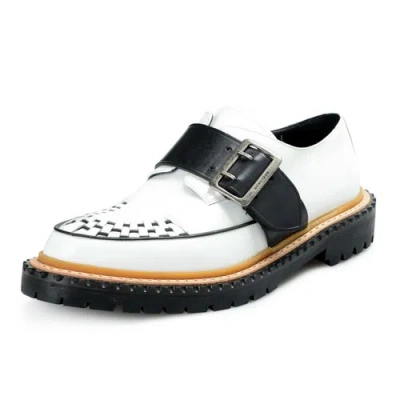 Pre-owned Burberry London Men's Mason Leather Loafers Slip On Shoes Sz 7 8 In White / Black