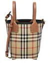 Burberry London Mini Check Canvas & Leather Tote In Multi