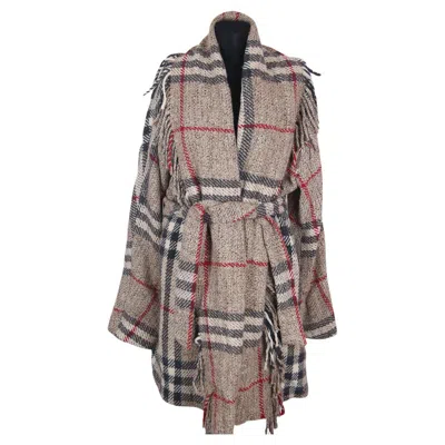 Pre-owned Burberry London Nova Check Wool Coat In Gray
