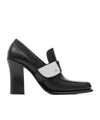 Burberry Leather London Shield High Heeled Loafers In Black