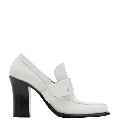 Burberry Shield Loafer Pump In White