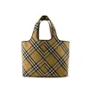 Burberry Vintage Check Pattern Leather Bag In Brown
