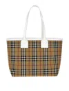 Burberry Vintage Check Pattern Tote Handbag For Women In Brown In Multicolor