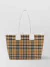 BURBERRY LONDON SHOPPING BAG WITH EMBROIDERED CHECK MOTIF