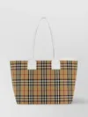 Burberry Vintage Check Pattern Tote Handbag For Women In Brown In Brown