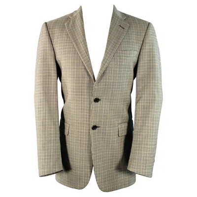 Pre-owned Burberry London Size 38 Black Beige White Houndstooth Wool Sport Coat