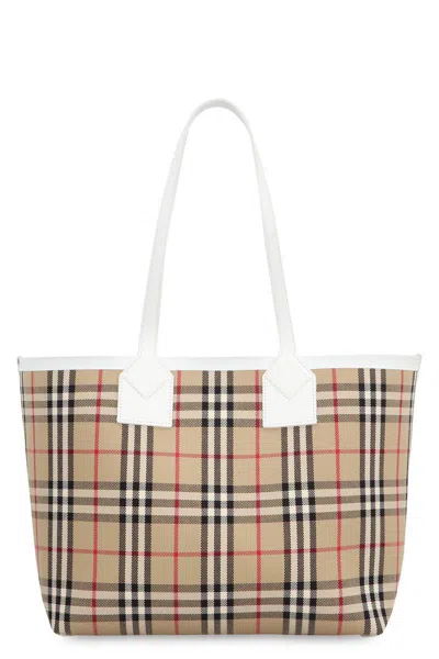 BURBERRY BURBERRY LONDON SMALL CANVAS TOTE BAG