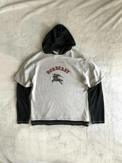 Pre-owned Burberry London Spell Out Hoodie In Grey