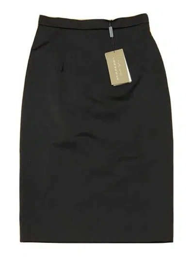 Pre-owned Burberry London Women's Wool Midi Pencil Skirt Black Size 2 Us