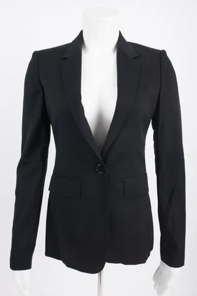 Pre-owned Burberry London Womens Blazer Suit Jacket Us 2 Uk 4 Eu 36 Black 100% Wool
