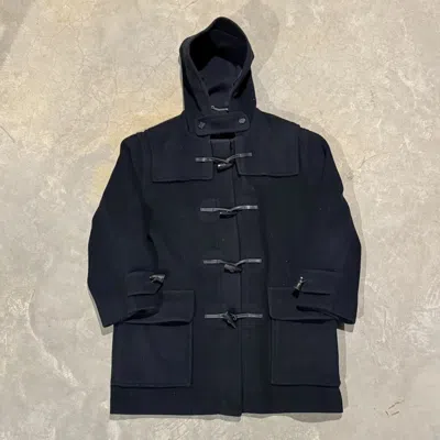 Pre-owned Burberry London Wool Hooded Duffle Coat Black