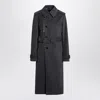 Burberry Long Trench Coat In Cotton And Nylon In Black
