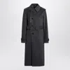 Burberry Long Ash Coloured Cotton And Nylon Trench Coat