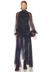 Burberry Long Asymmetrical Dress In Vine Ip Pattern