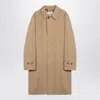 Burberry Long Beige Gabardine Car Coat