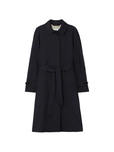 Burberry Long Belted Nylon Tickhill Car Coat In Black