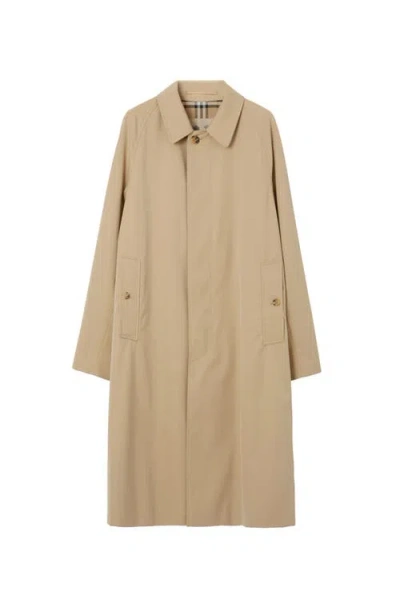 Burberry Camden Heritage Car Single-breasted Coat In Honey