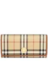 Burberry Long Canvas & Leather Wallet