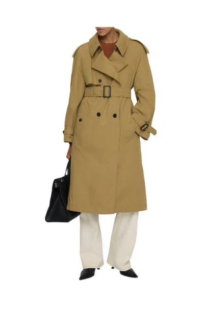 Burberry Long Canvas Fitzrovia Trench Coat With Warmer In Brown