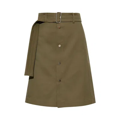 Pre-owned Burberry Long Canvas Trench Skirt 'khaki' | Brown | Women's Size 4