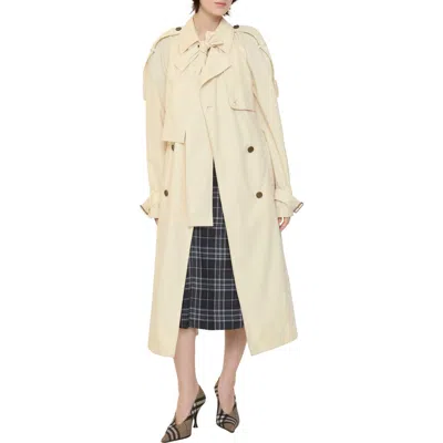 Burberry Long Canvas Trerose Trench Coat In Neutral