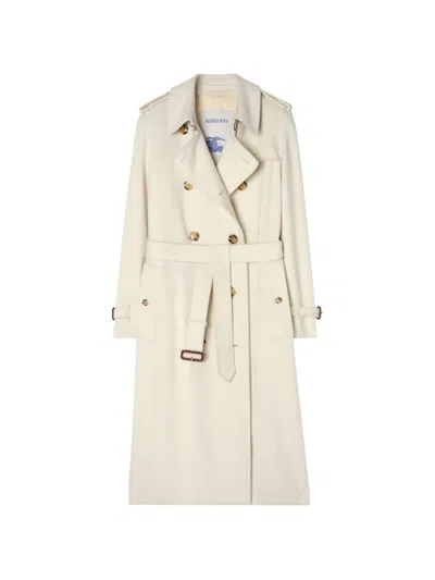Burberry Long Cashmere Kensington Trench Coat In Neutral