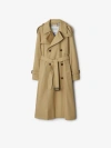 Burberry Waterloo Beige Double-breasted Trench Coat With Classic Collar And Belt Closure In Cotton Woman In Brown