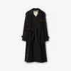 Burberry Long Castleford Trench Coat In Black