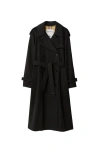 Burberry Long Castleford Trench Coat In Black