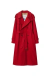 Burberry Castleford Cotton Gabardine Trench Coat In Currant