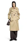 Burberry Long Castleford Trench Coat In Gold