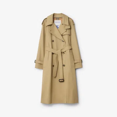 Burberry Long Castleford Trench Coat In Neutral