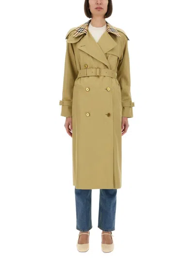 Burberry Long "castleford" Trench Coat In Neutral