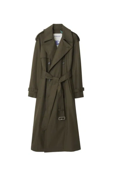 Burberry Castleford Double-breasted Trench Coat In Green