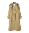 Burberry Check Collar Long Castleford Trench Coat Clothing In Sand