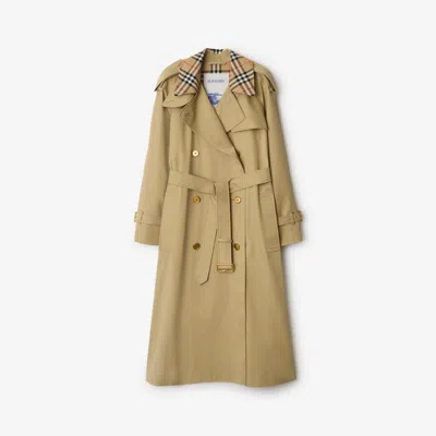 BURBERRY BURBERRY LONG CHECK COLLAR CASTLEFORD TRENCH COAT