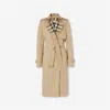 Burberry Long Check Collar Gabardine Trench Coat