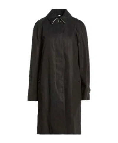 Burberry Long Coat With A Lapel Collar In Black