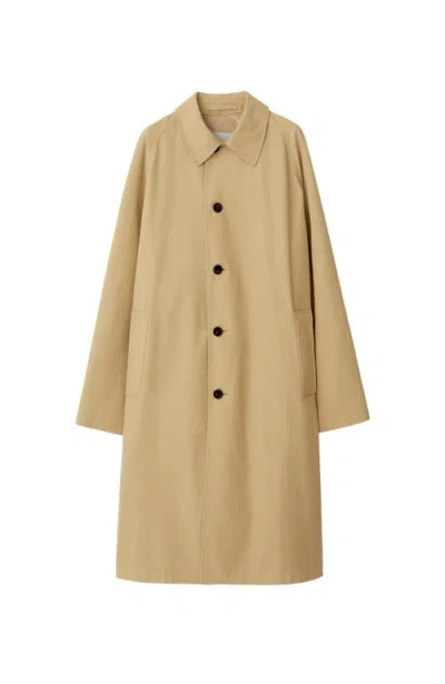 Burberry Single-breasted Wool Coat In Flax